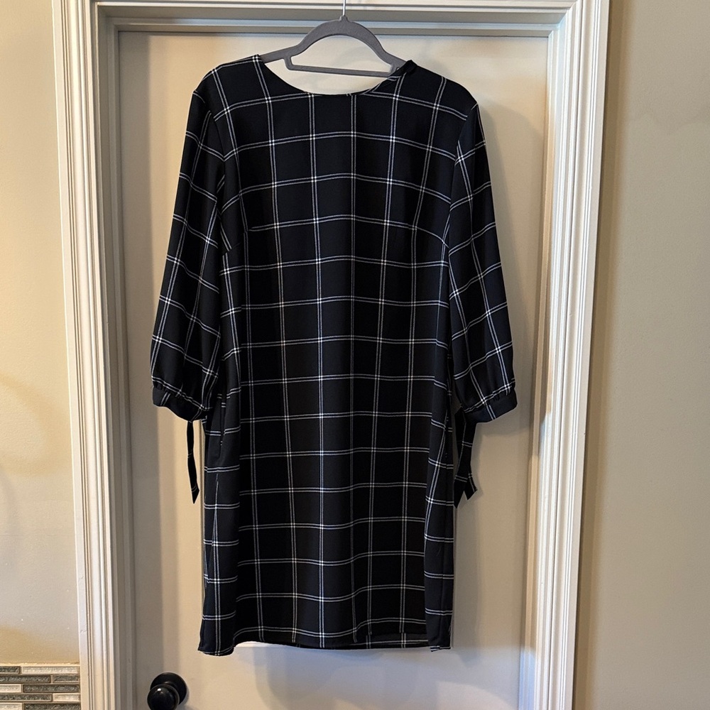 A New Day Black and White Plaid Mini Dress
